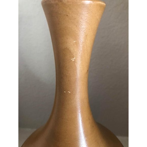 Vintage Wood Hand Turned Vase Natural Bark 70s 14" - Picture 4 of 5